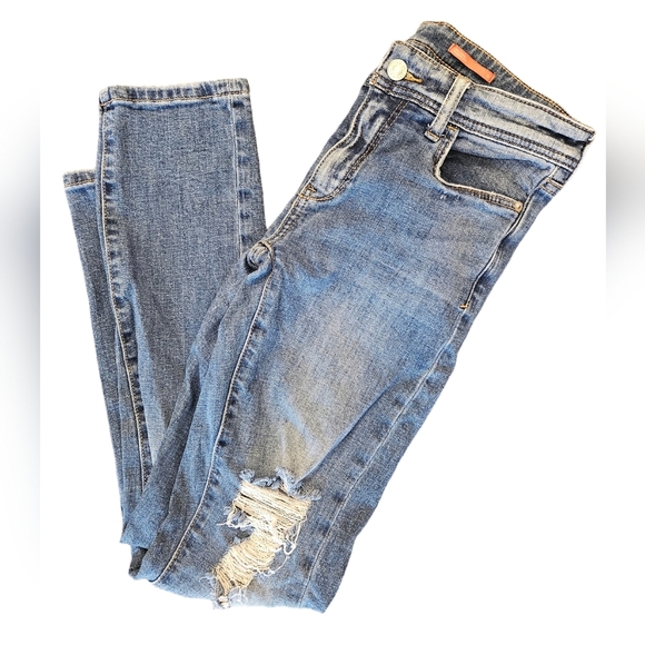 Pilcro Slim Boyfriend Crop Distressed Womens Denim Jean - Picture 5 of 7